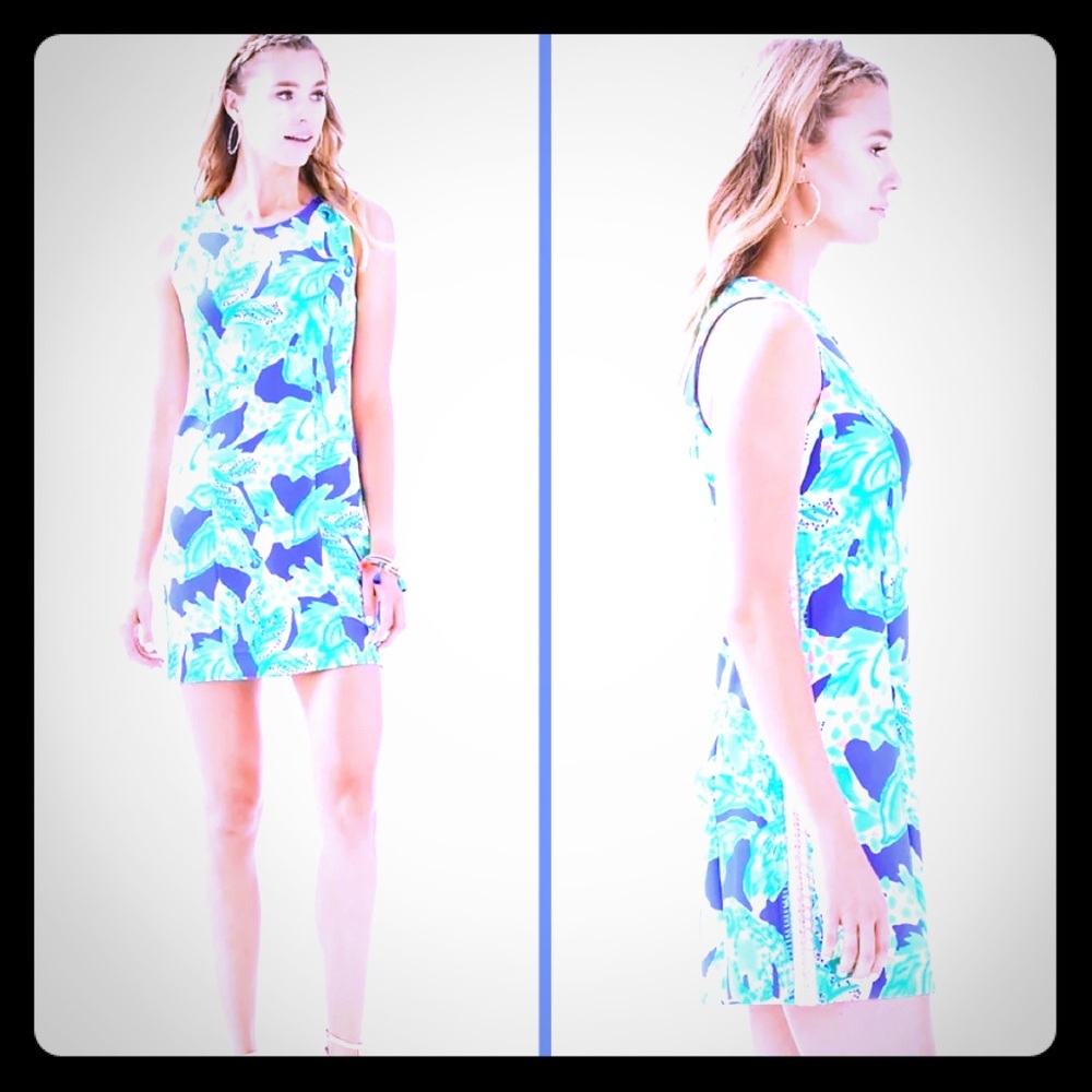 NWT Beckon Blue Mila Shift Dress Sz XS Scuba